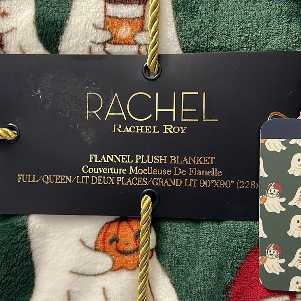NWT Rachel Roy Football Ghosts Plush Blanket